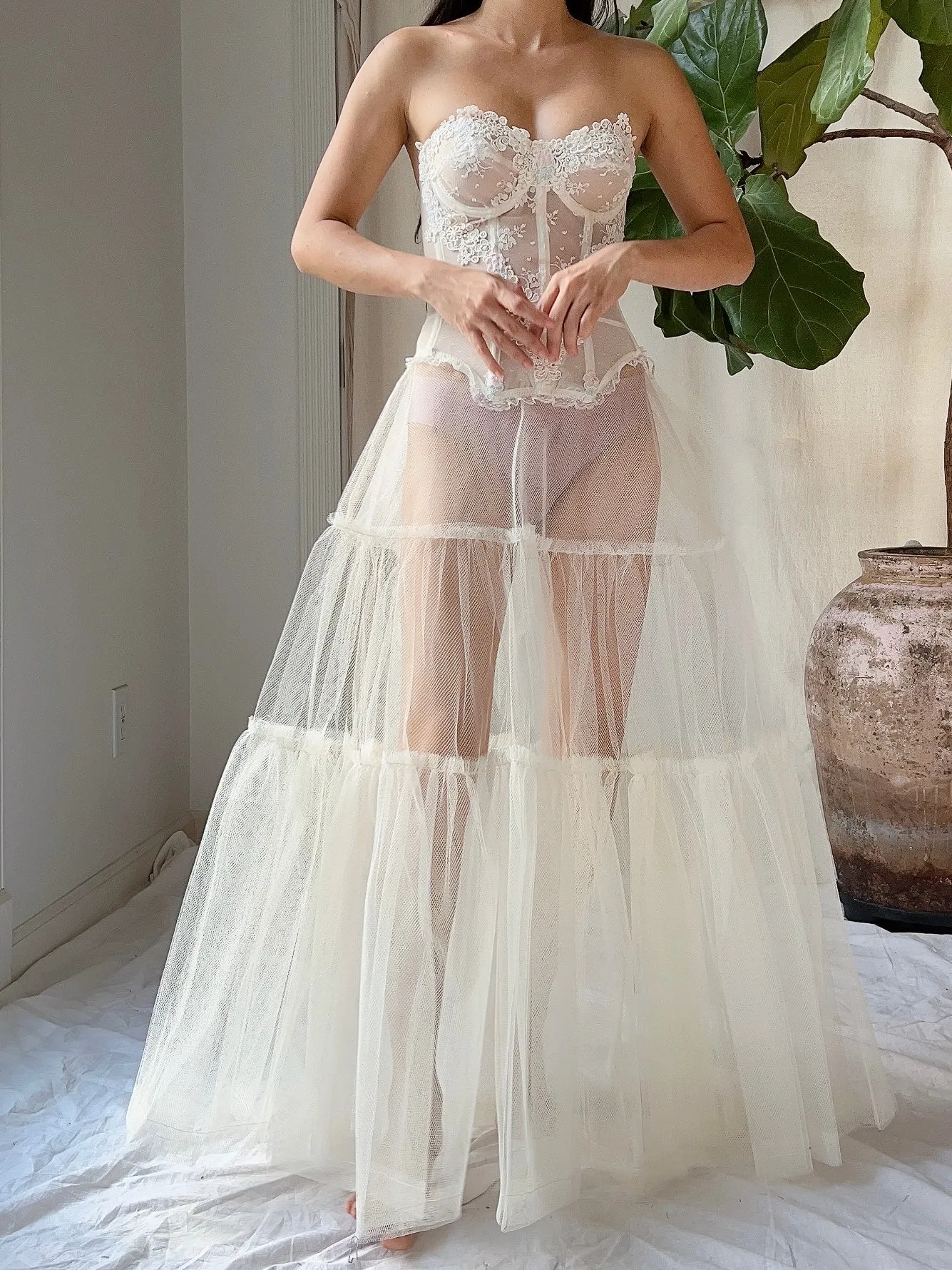 1950s Sheer Tulle Skirt - XS/S