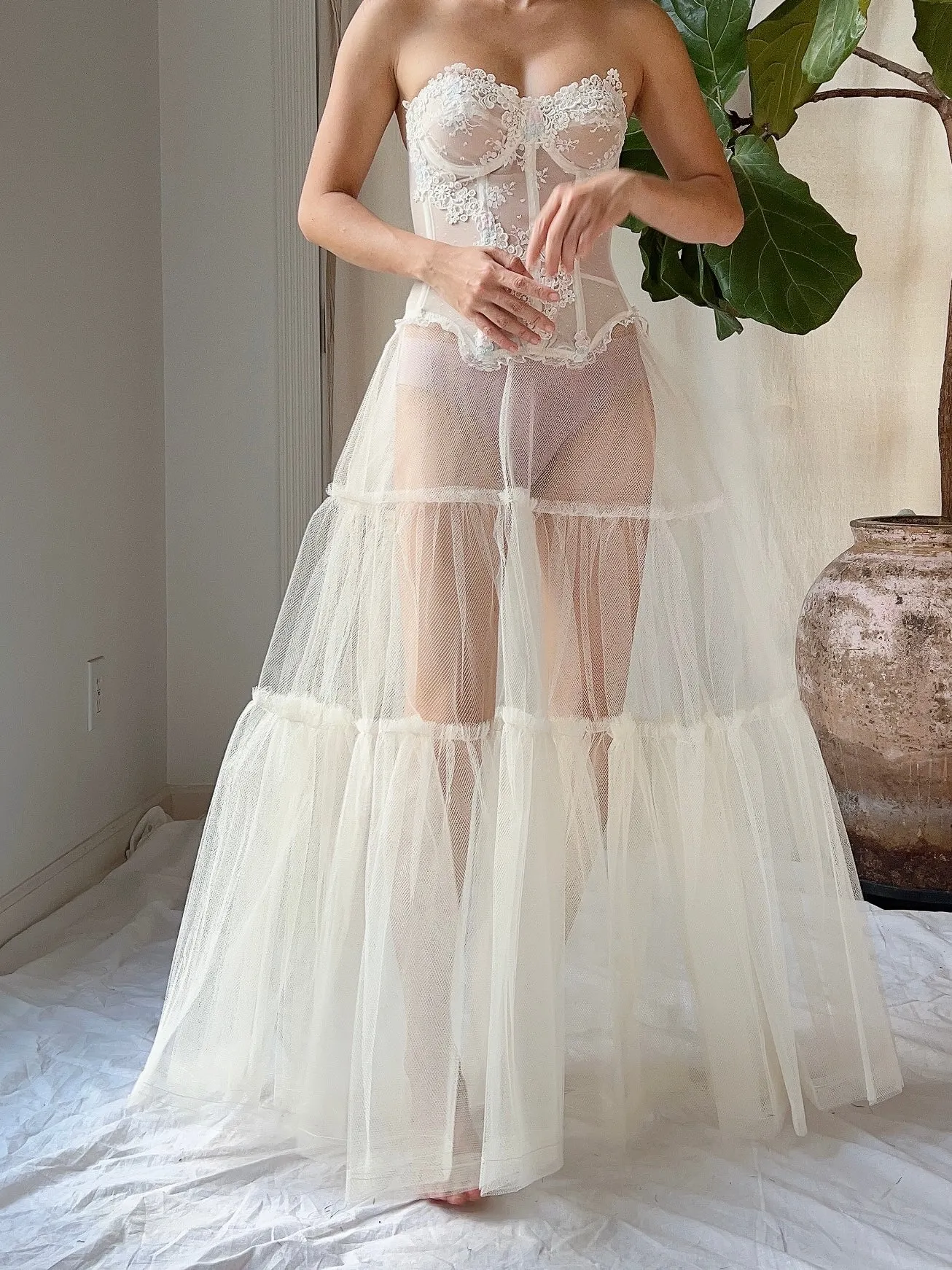 1950s Sheer Tulle Skirt - XS/S
