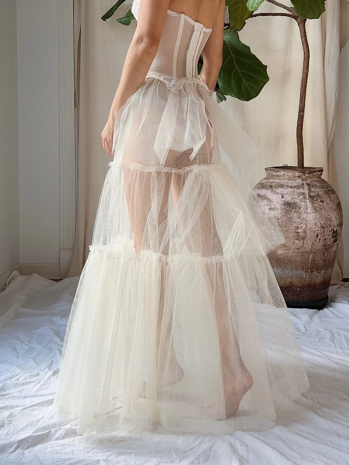 1950s Sheer Tulle Skirt - XS/S