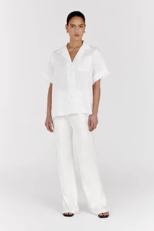 AISLE WHITE SATIN BIAS CUT PANT