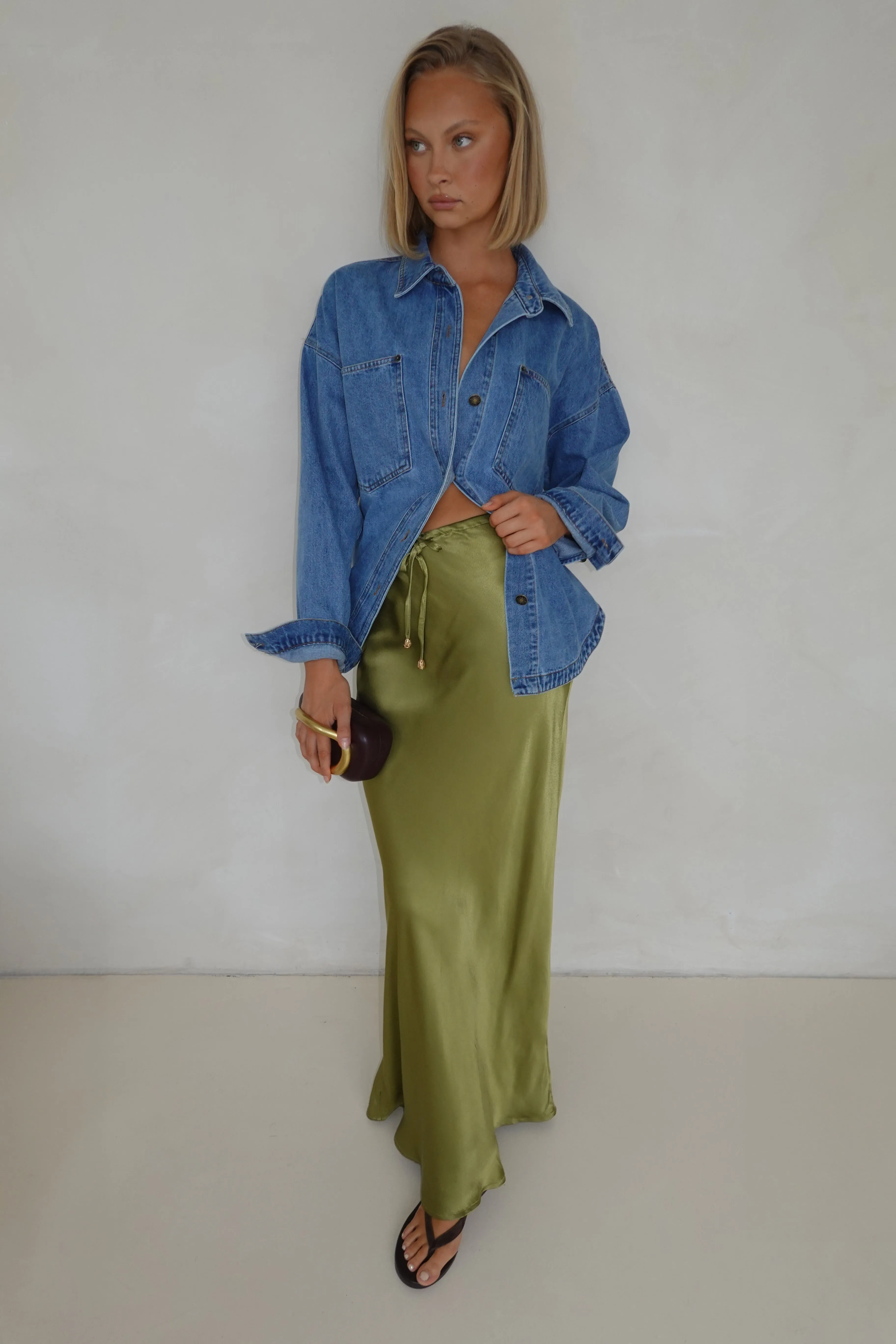 Alina Maxi Skirt (Olive)