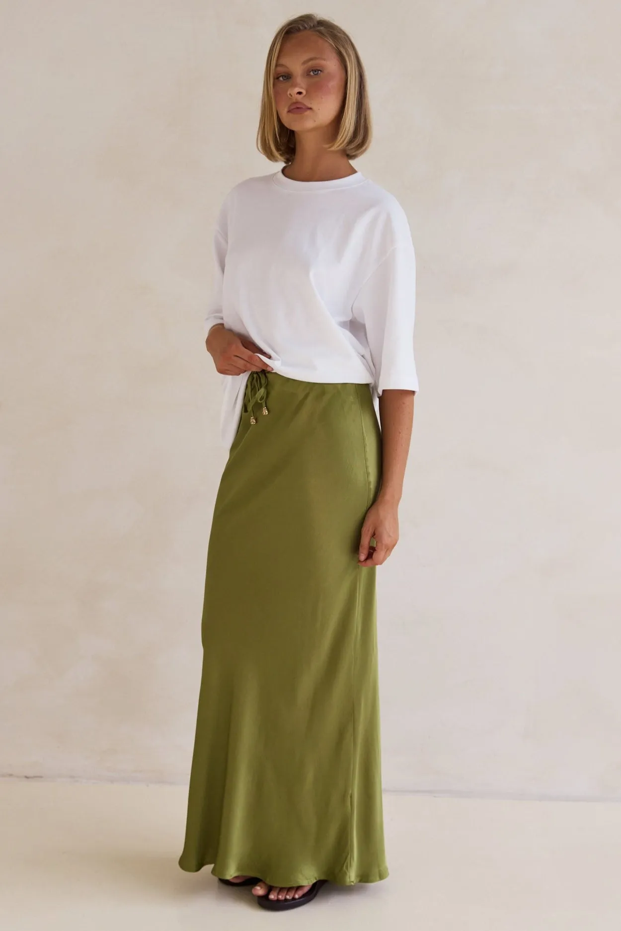 Alina Maxi Skirt (Olive)