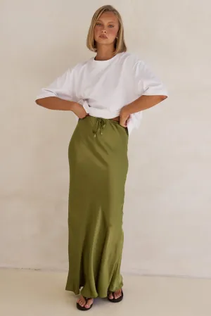 Alina Maxi Skirt (Olive)