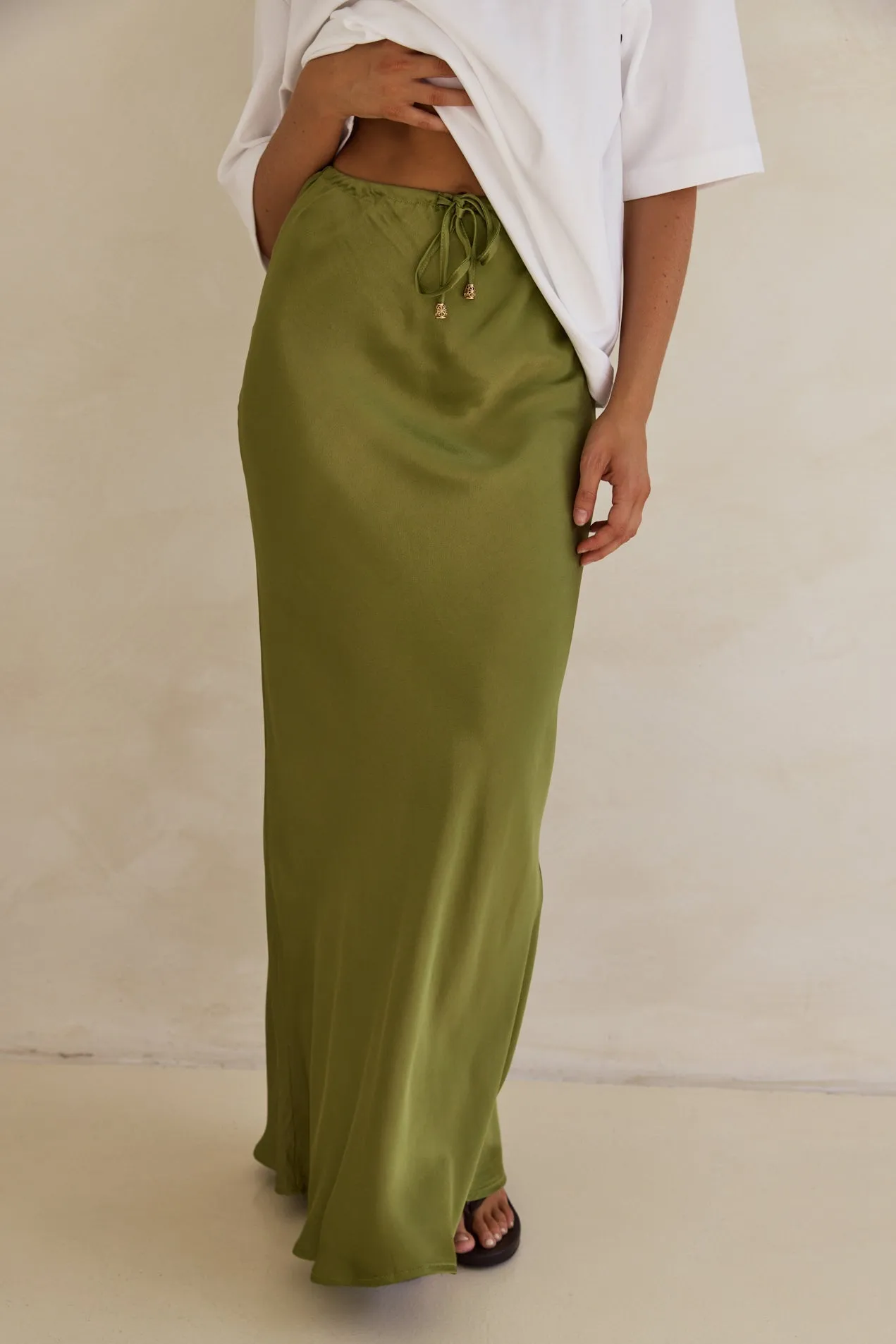 Alina Maxi Skirt (Olive)