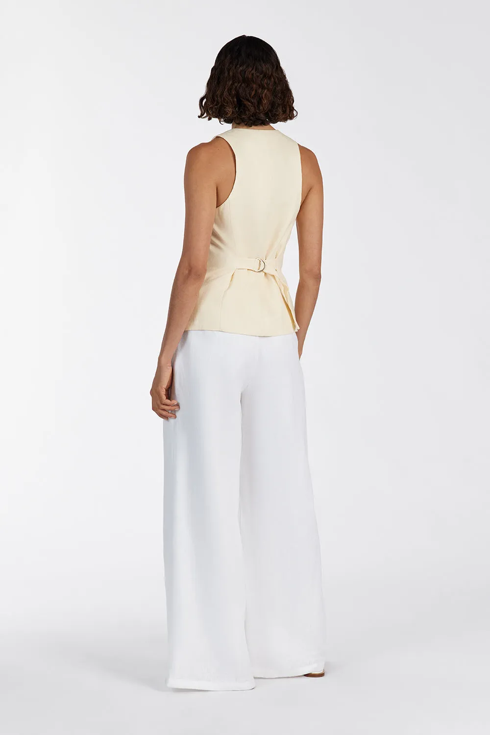 ALONDRA LEMON LINEN VEST