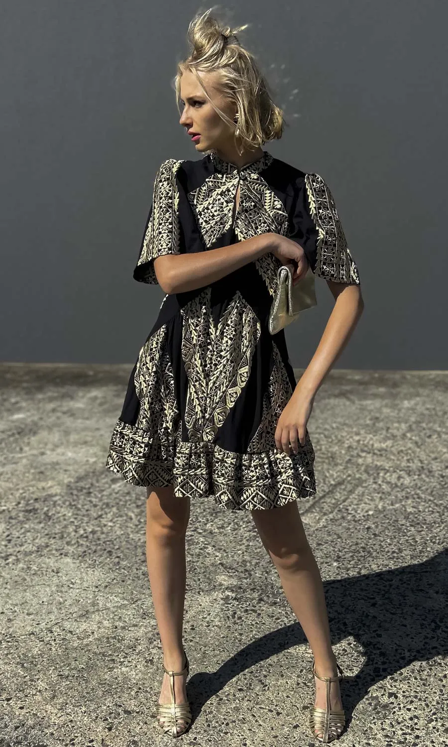 Archaic Kori Black / Gold  Labyrinth Dress