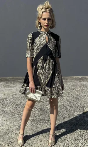 Archaic Kori Black / Gold  Labyrinth Dress