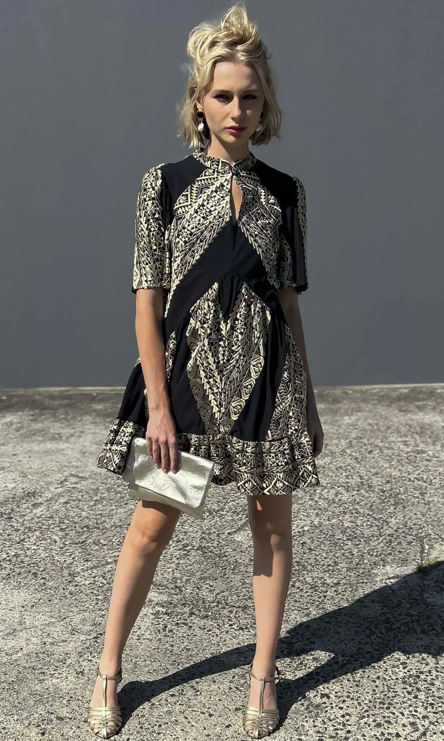 Archaic Kori Black / Gold  Labyrinth Dress