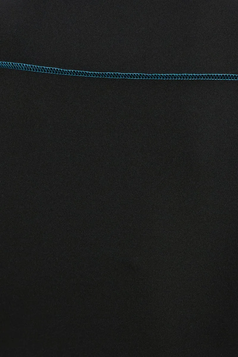 Black Overlock Bodycon Dress