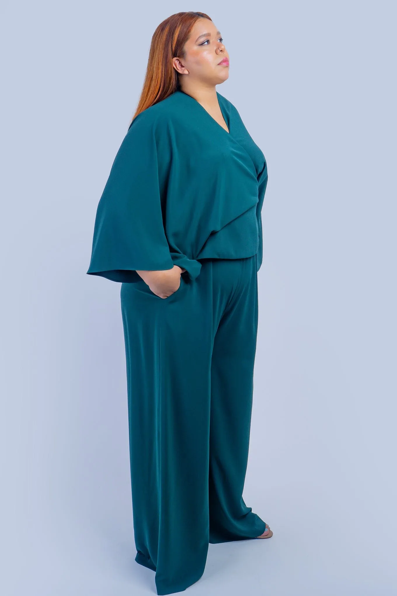 Dark Green Pleated High Waist Leslie Pants