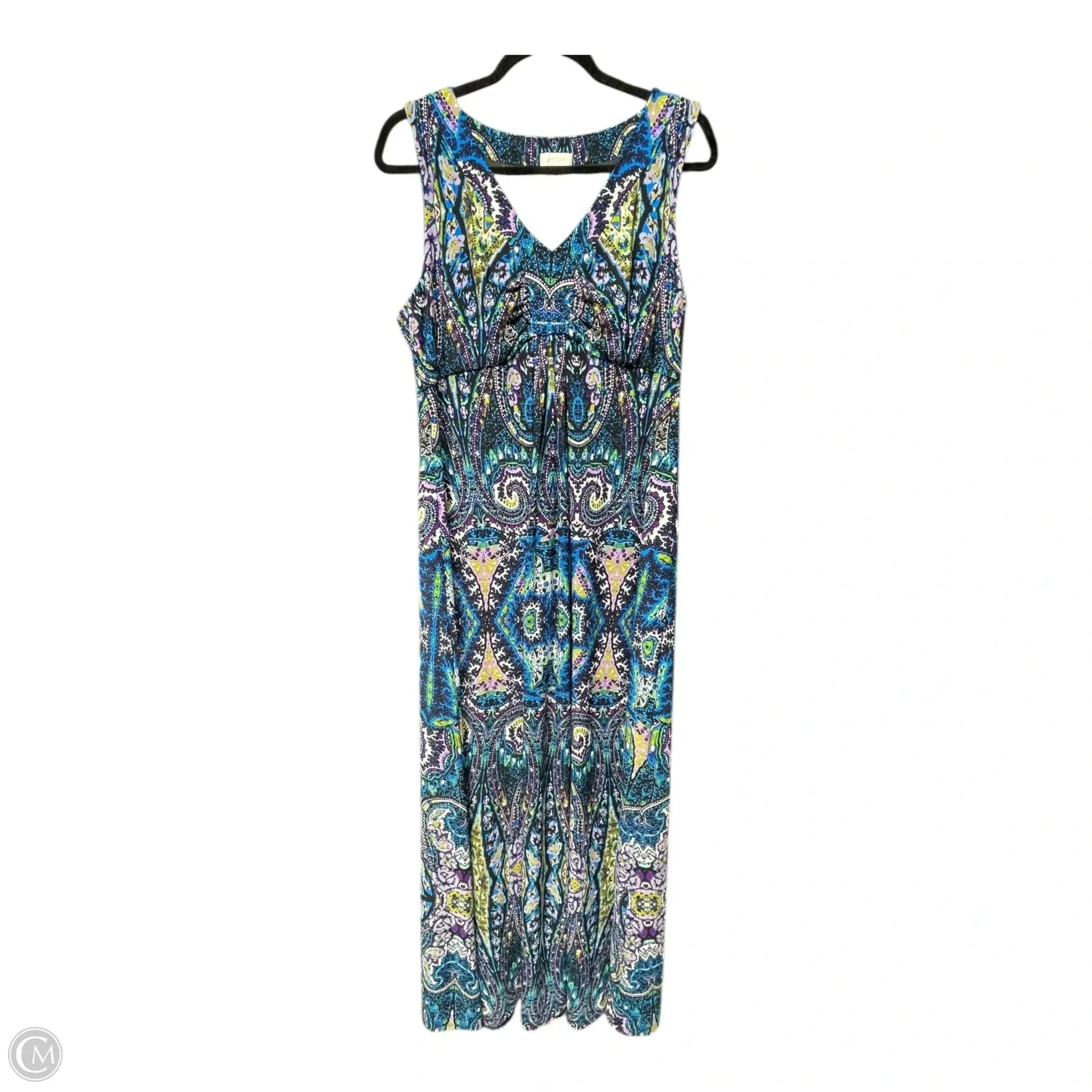Dress Casual Maxi By Chicos In Blue, Size: M