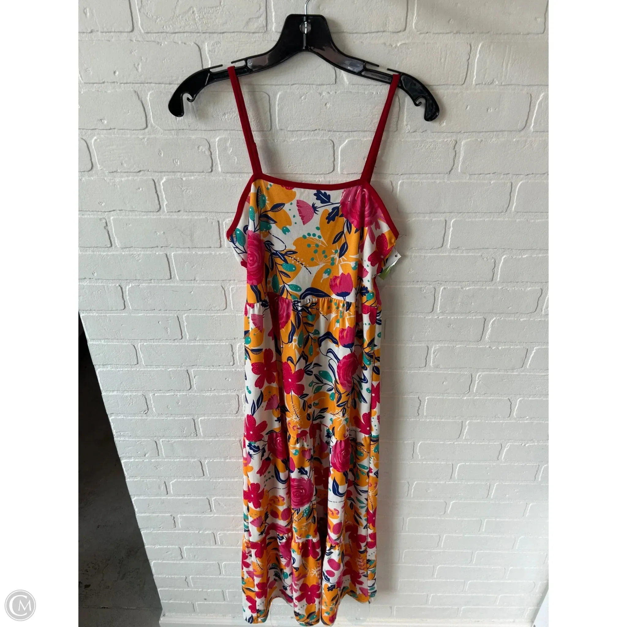 Dress Casual Maxi By IZURIA In Red & Yellow, Size: S