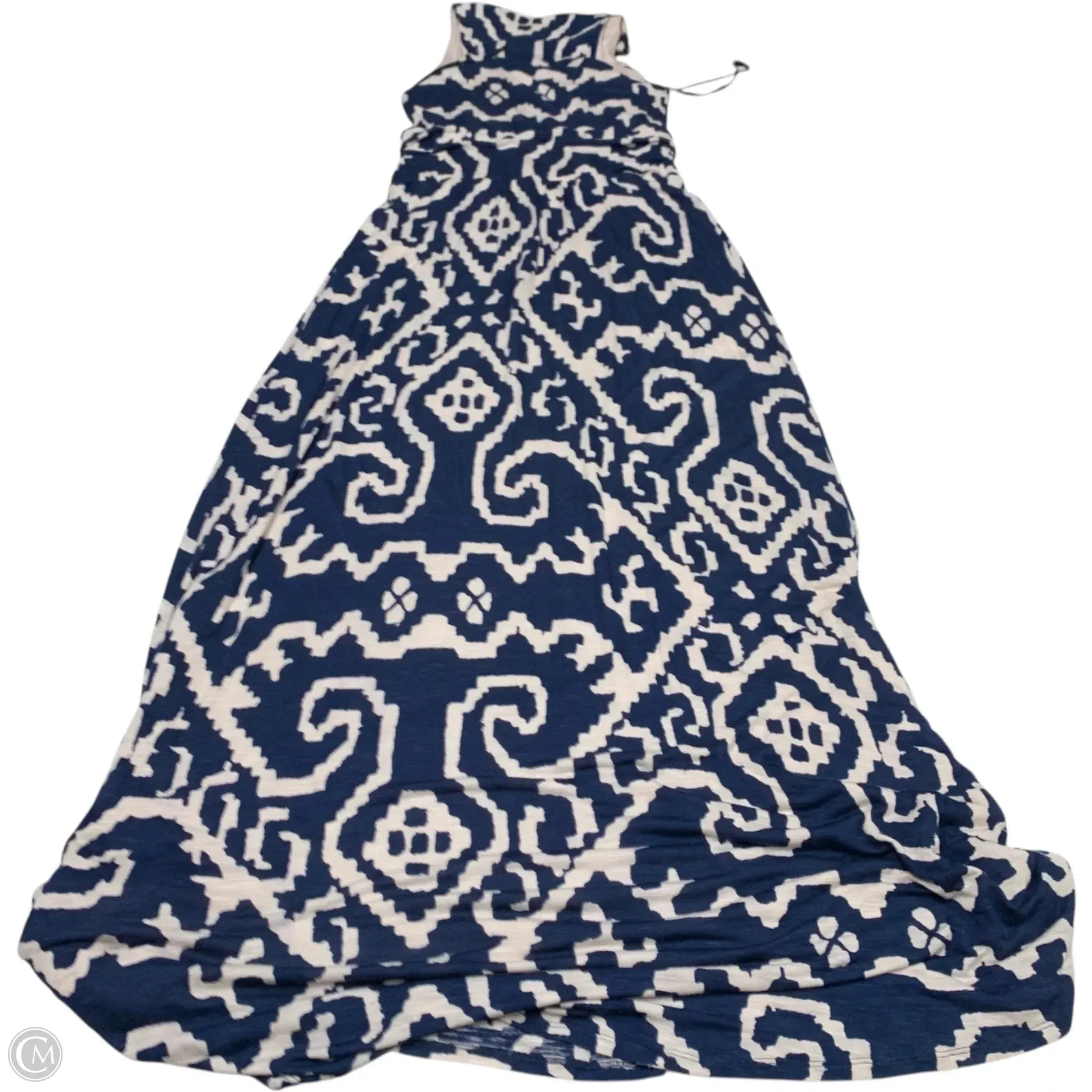 Dress Casual Maxi By Maeve In Blue & White, Size: L