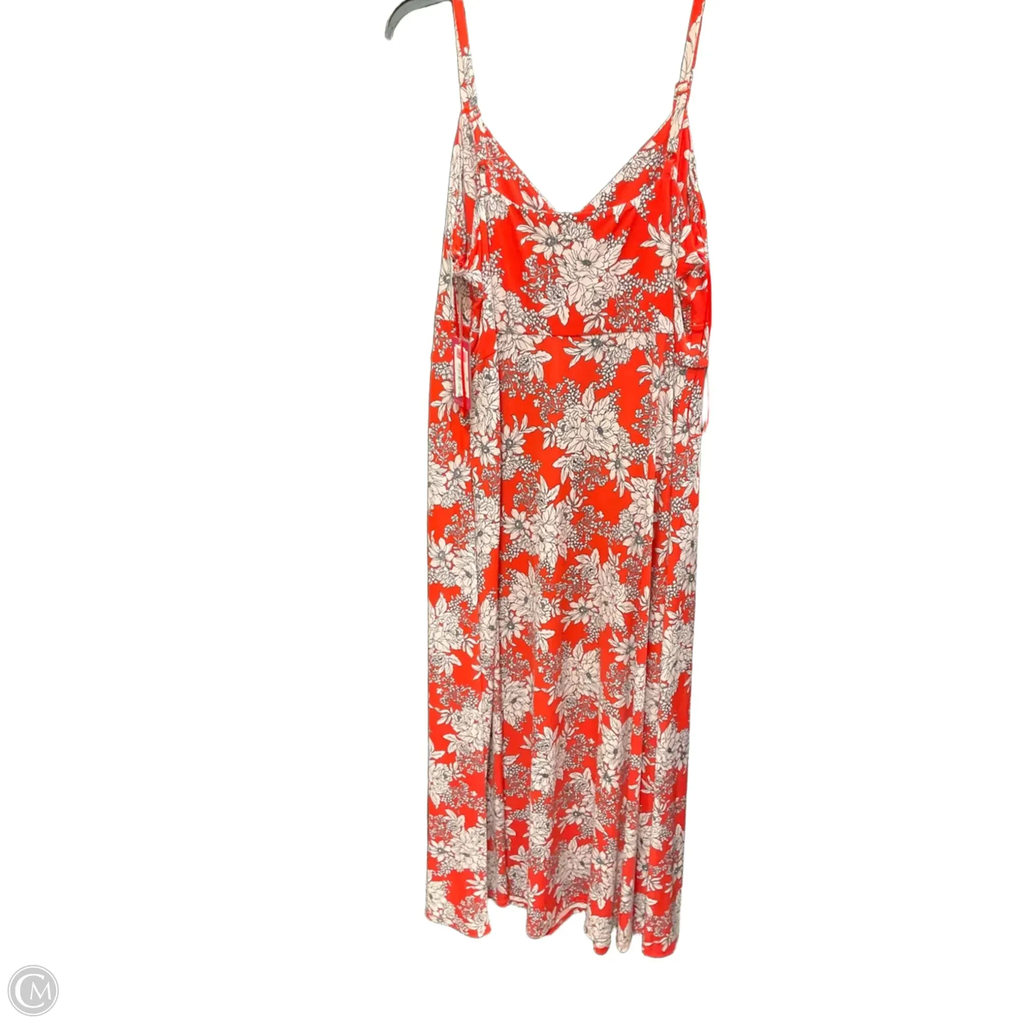 Dress Casual Maxi By Vince Camuto In Orange & White, Size: 1x