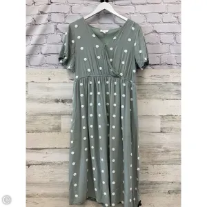 Dress Casual Midi By Bohme In Green & White, Size: M