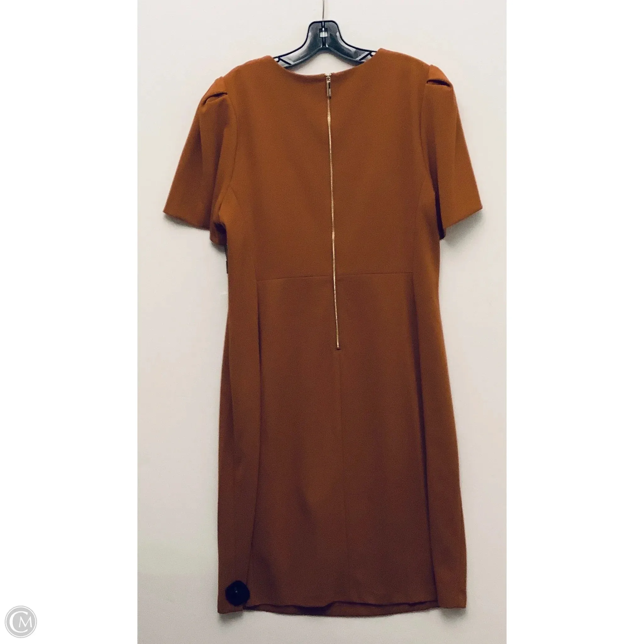 Dress Casual Midi By Calvin Klein In Gold, Size: Xxl