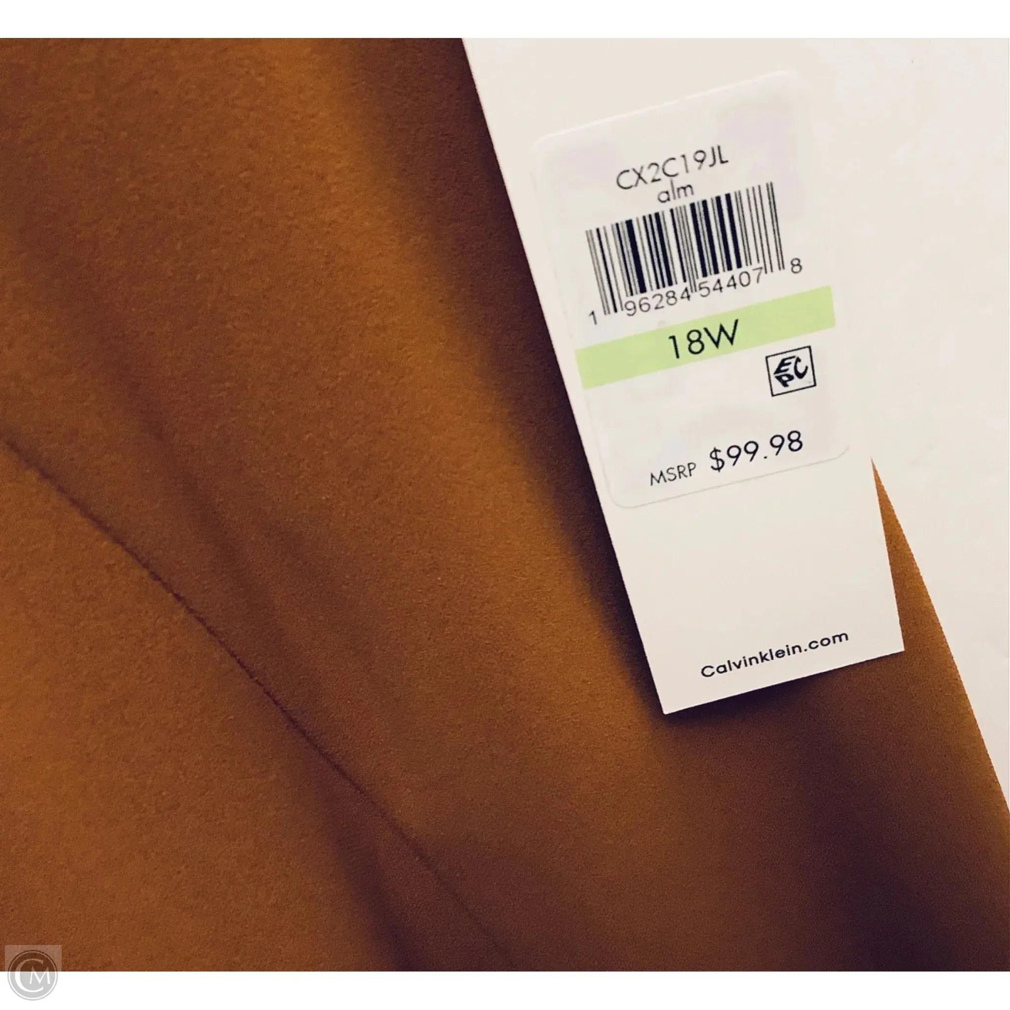 Dress Casual Midi By Calvin Klein In Gold, Size: Xxl