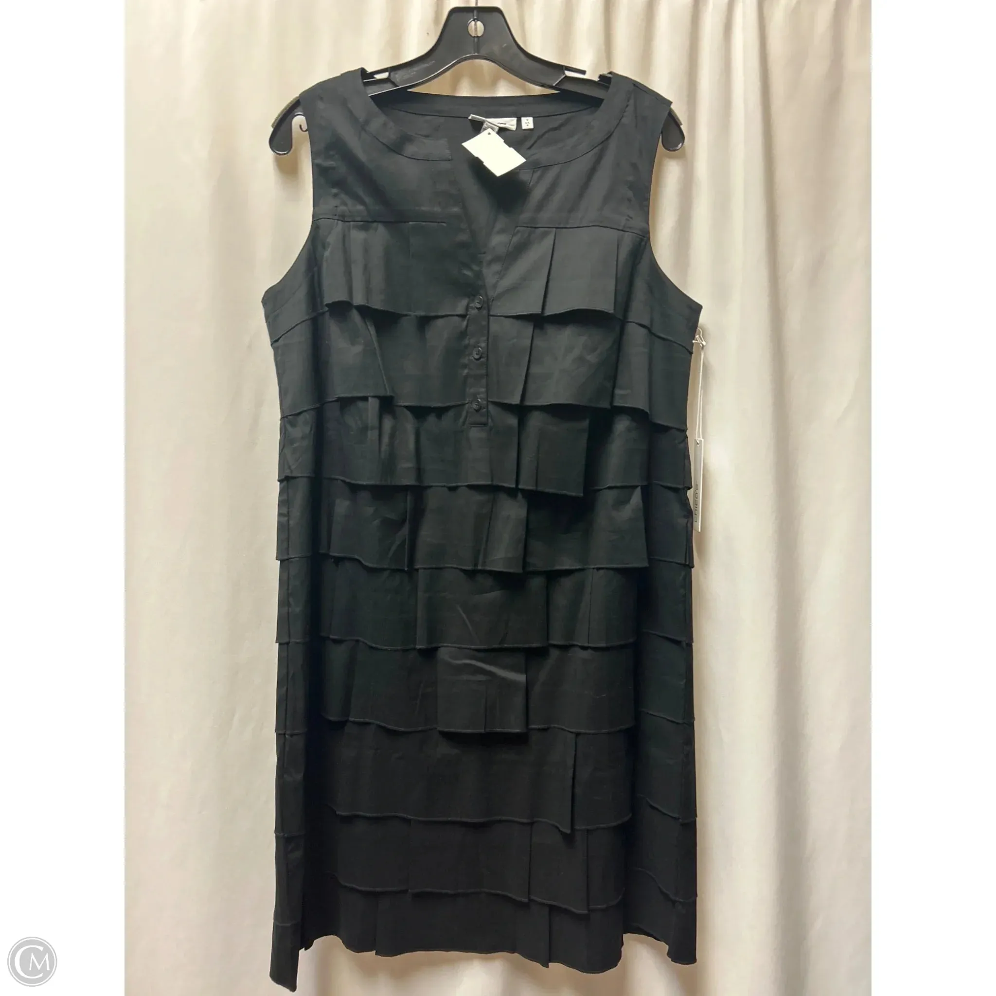 Dress Casual Midi By Chicos In Black, Size: M