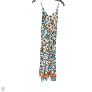 Dress Casual Midi By Clothes Mentor In Blue & Cream, Size: L