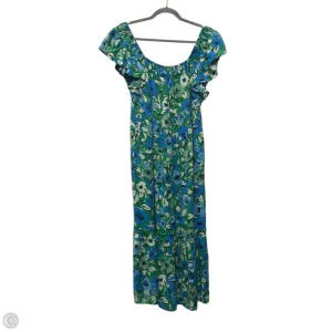Dress Casual Midi By Clothes Mentor In Blue & Green, Size: L