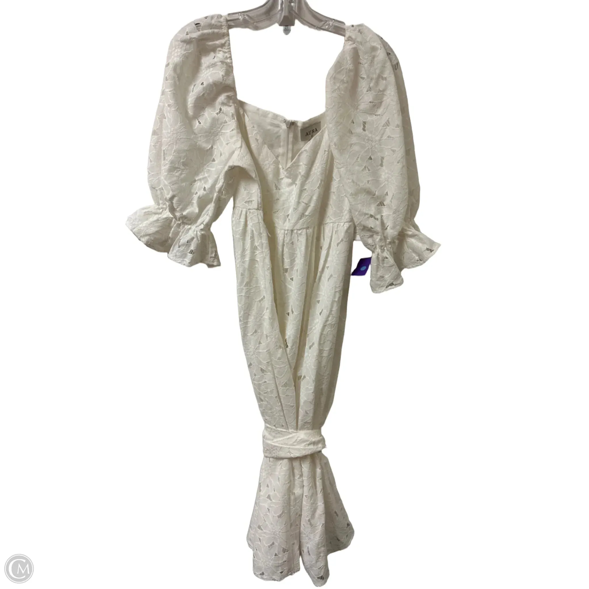 Dress Casual Midi By Clothes Mentor In White, Size: L