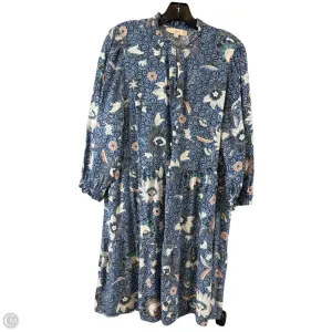 Dress Casual Midi By Loft In Blue & White, Size: Xl