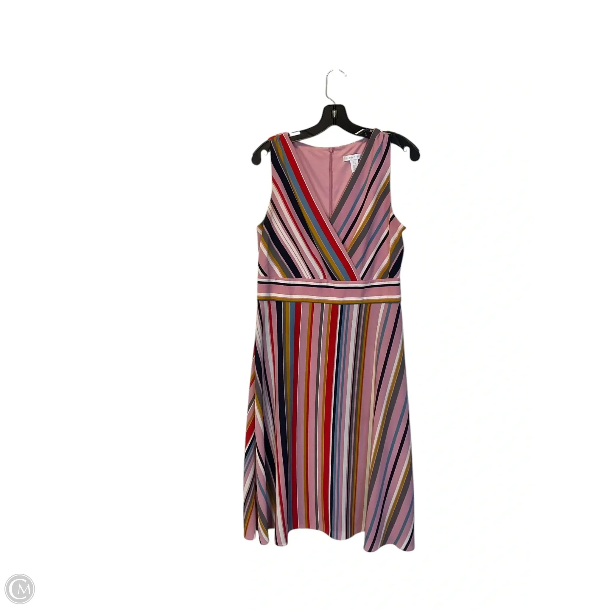 Dress Casual Midi By London Times In Striped Pattern, Size: 10