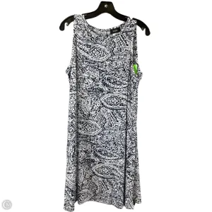 Dress Casual Midi By Msk In Blue & White, Size: L