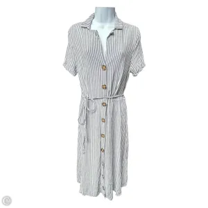 Dress Casual Midi By Naif In Blue & White, Size: L