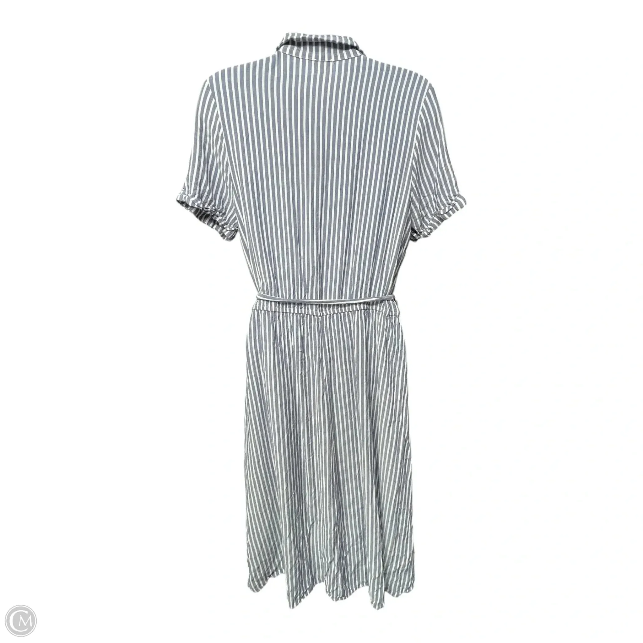 Dress Casual Midi By Naif In Blue & White, Size: L