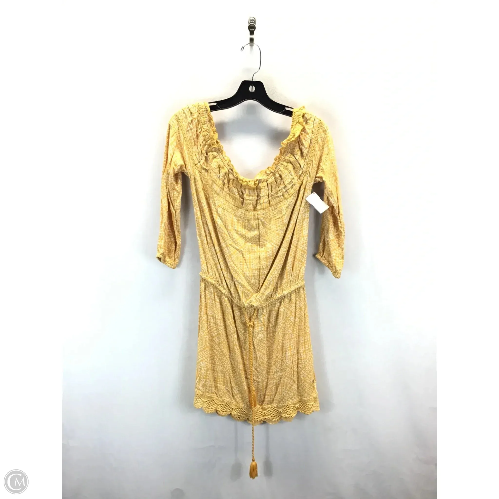 Dress Casual Midi By New York And Co In Yellow, Size: S