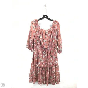 Dress Casual Midi By Ny Collection In Brown & White, Size: L
