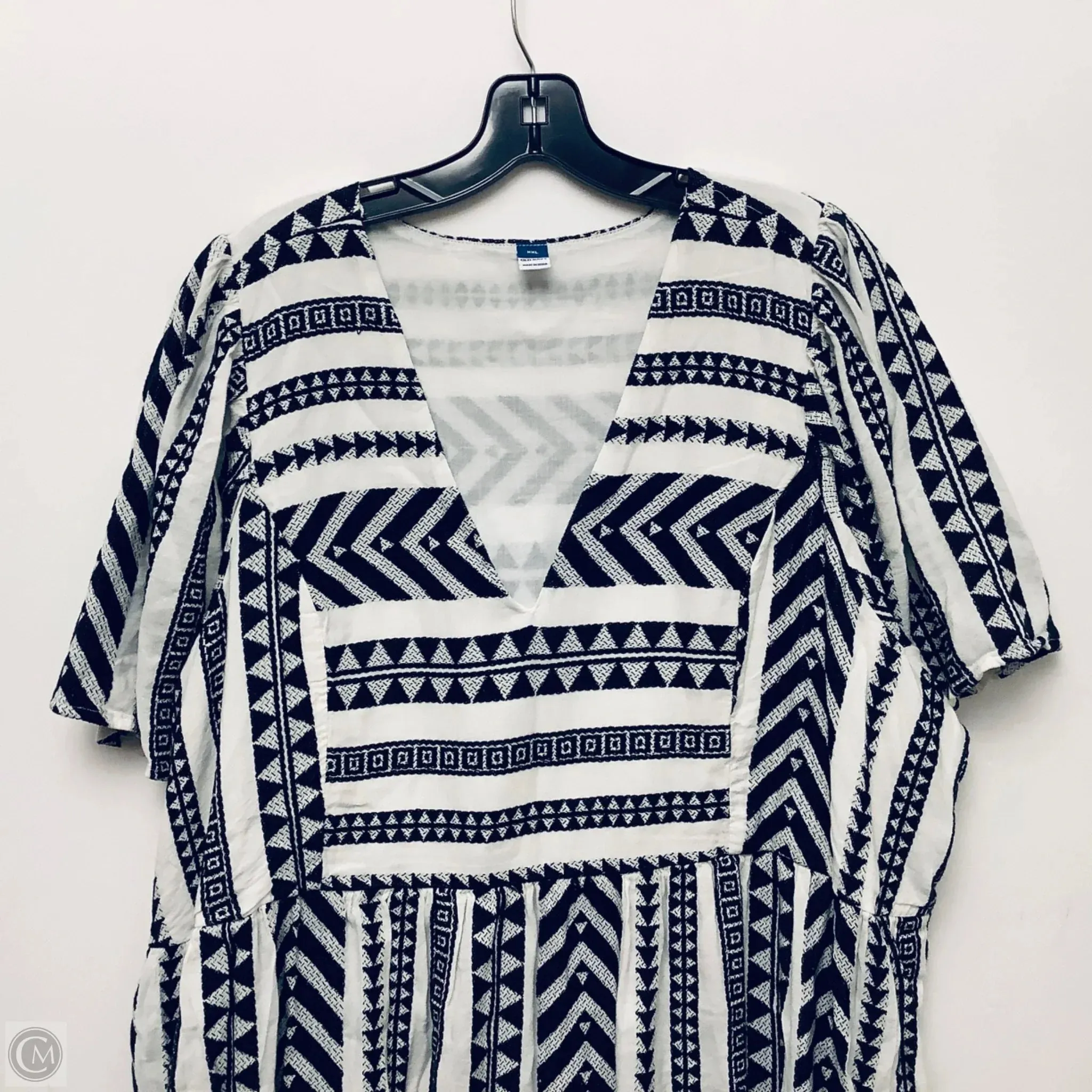 Dress Casual Midi By Old Navy In Black & Cream, Size: Xxl