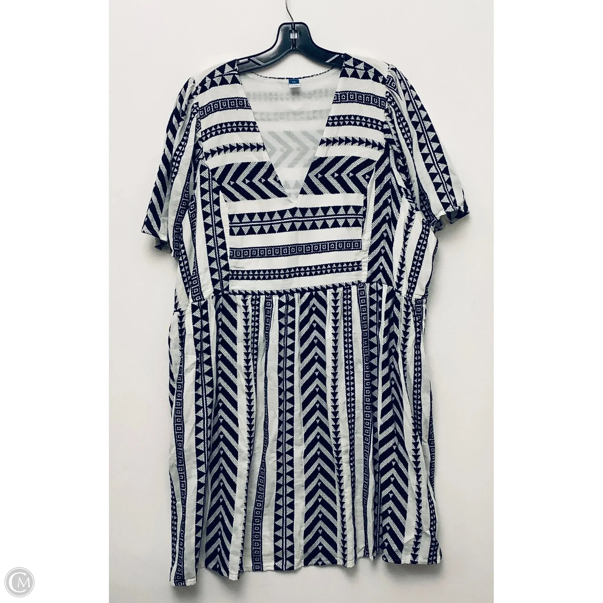 Dress Casual Midi By Old Navy In Black & Cream, Size: Xxl