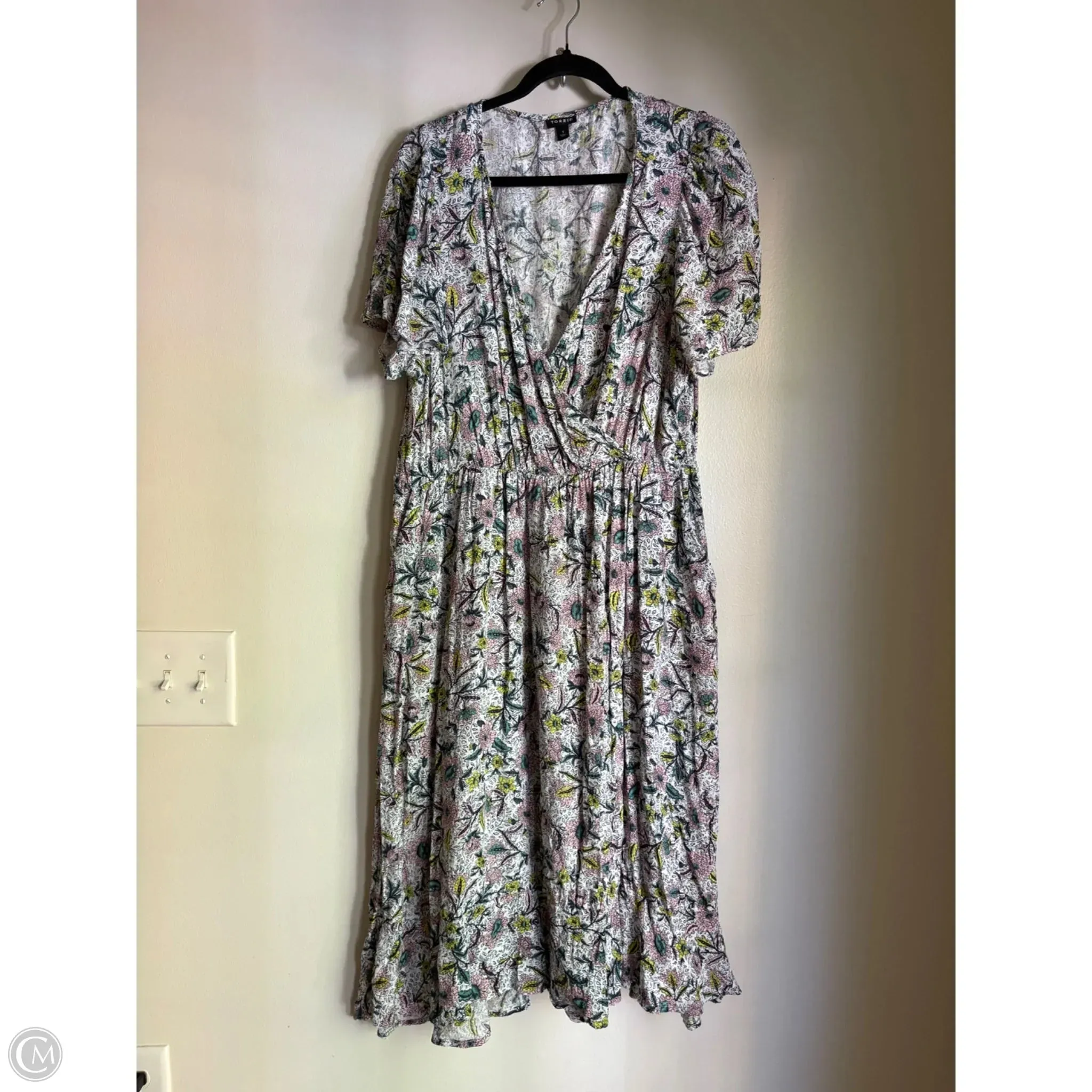 Dress Casual Midi By Torrid In Floral Print, Size: 1x