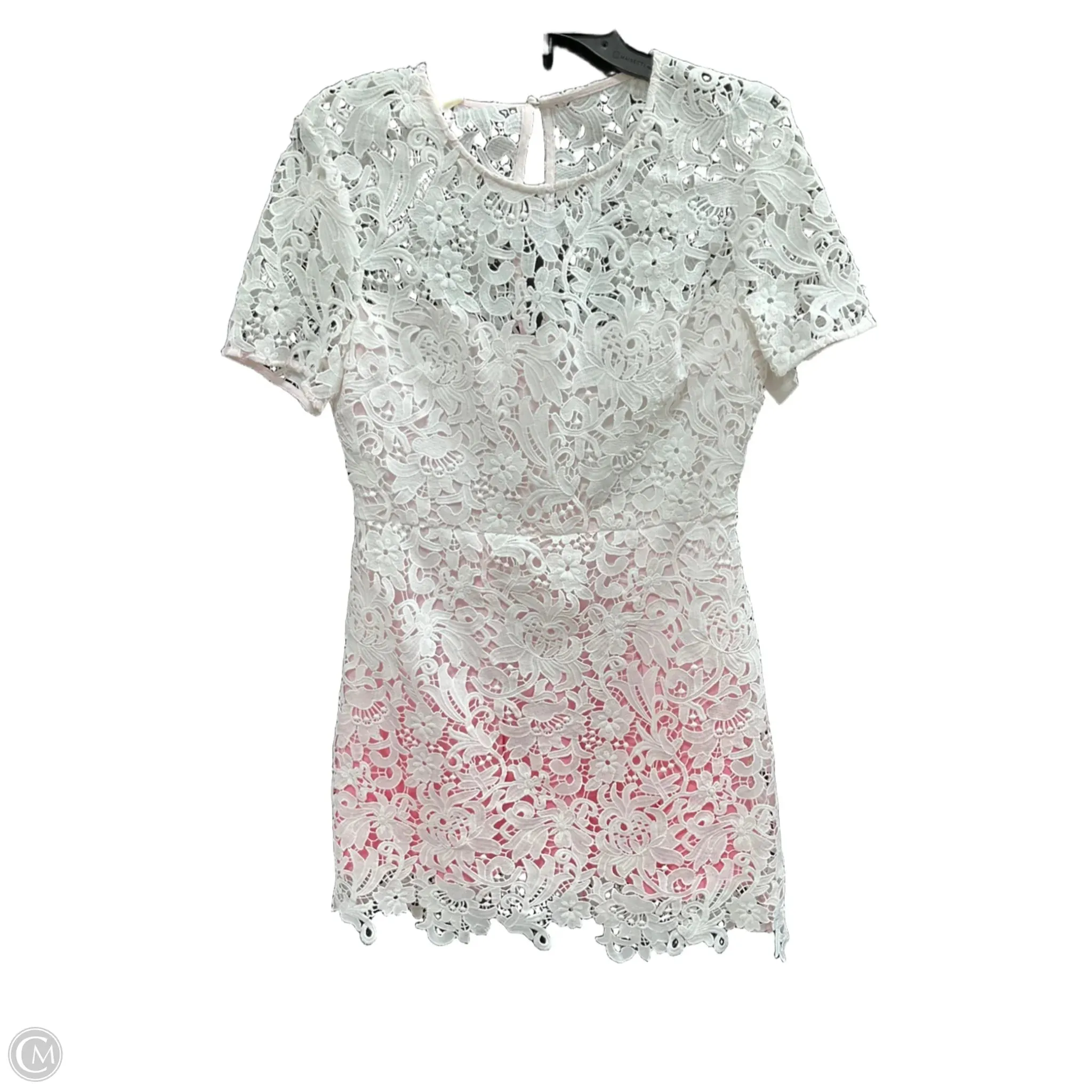 Dress Casual Short By Ark And Co In Pink & White, Size: L
