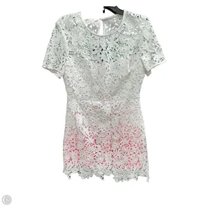 Dress Casual Short By Ark And Co In Pink & White, Size: L