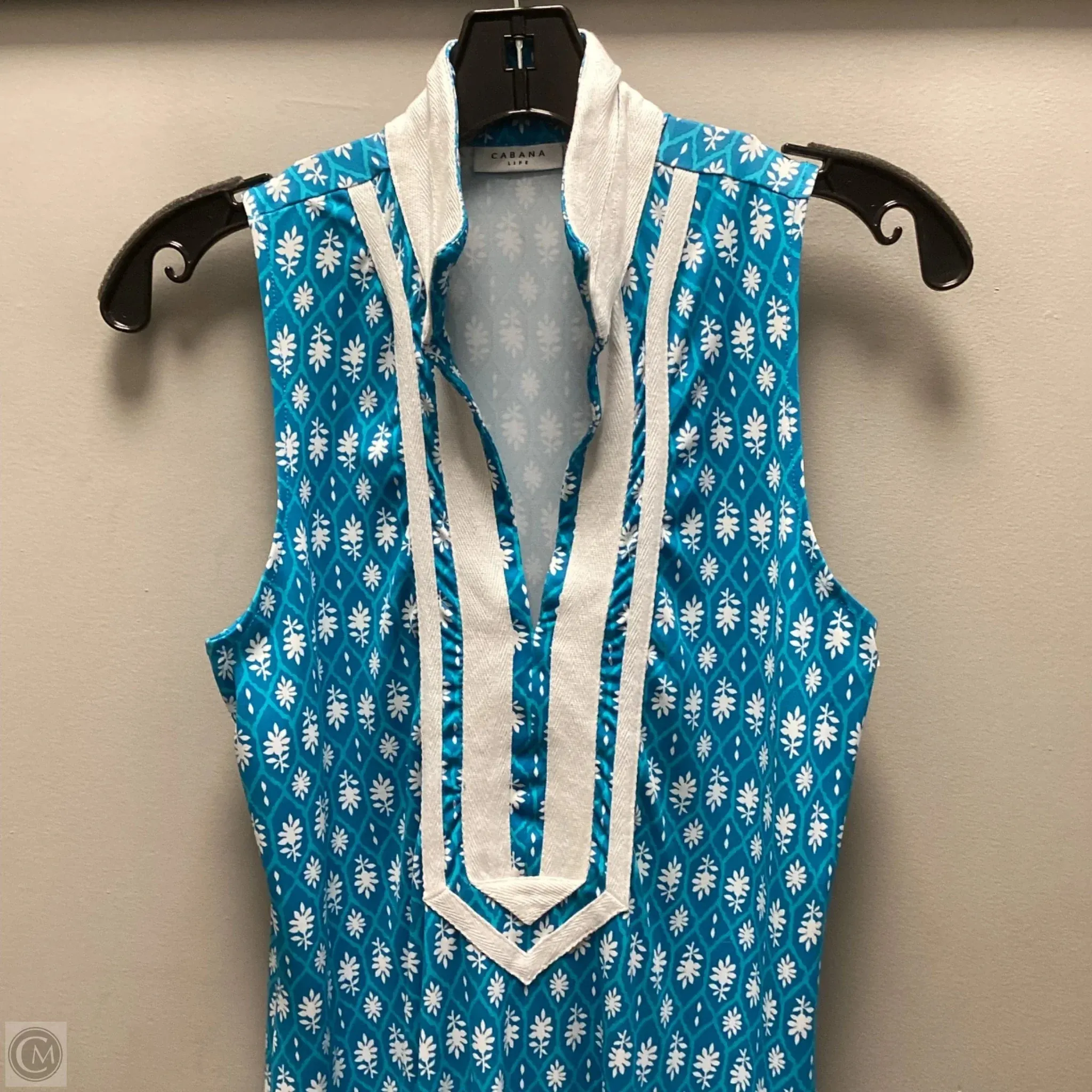 Dress Casual Short By Cabana Life In Blue & White, Size: S