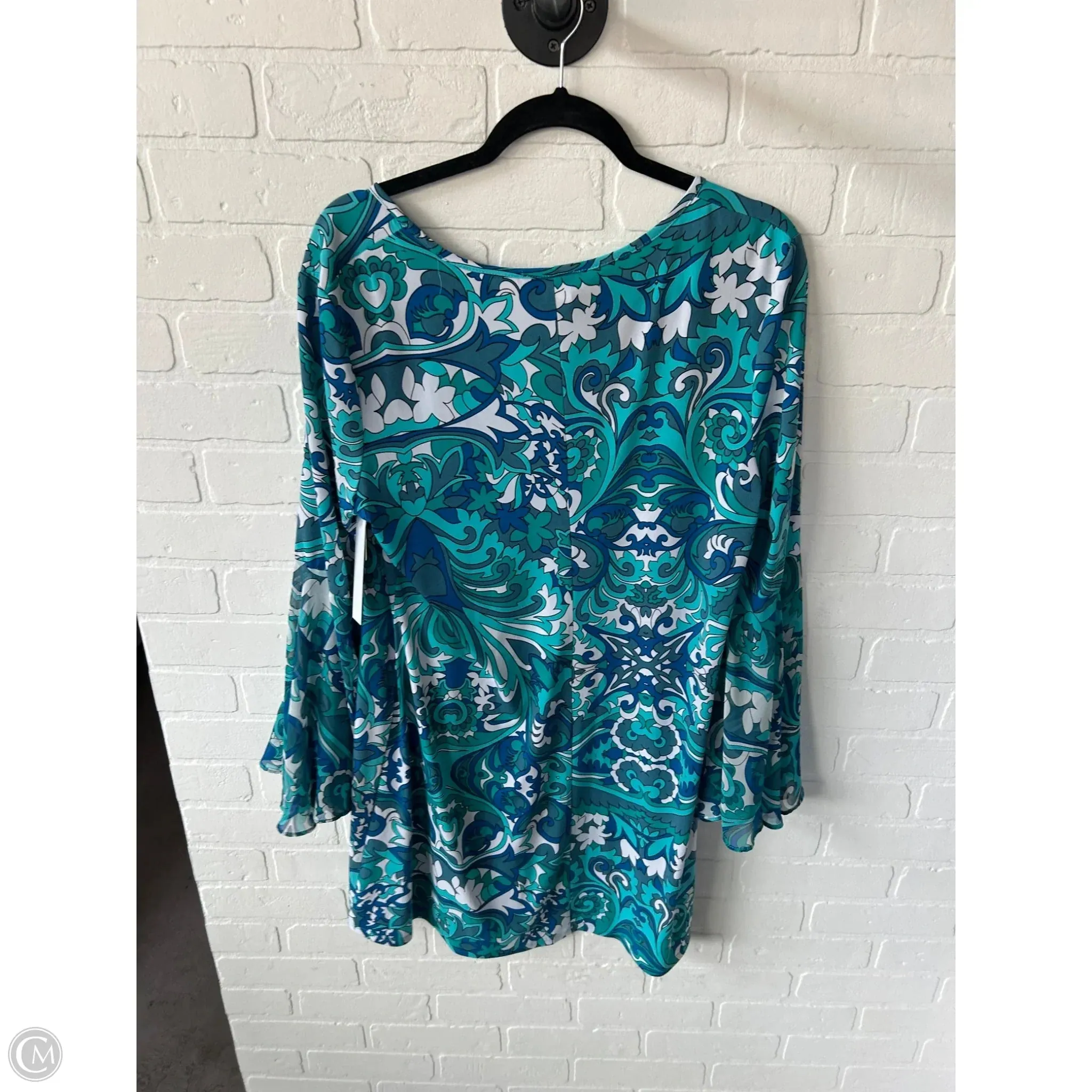 Dress Casual Short By Clothes Mentor In Blue & White, Size: Xl