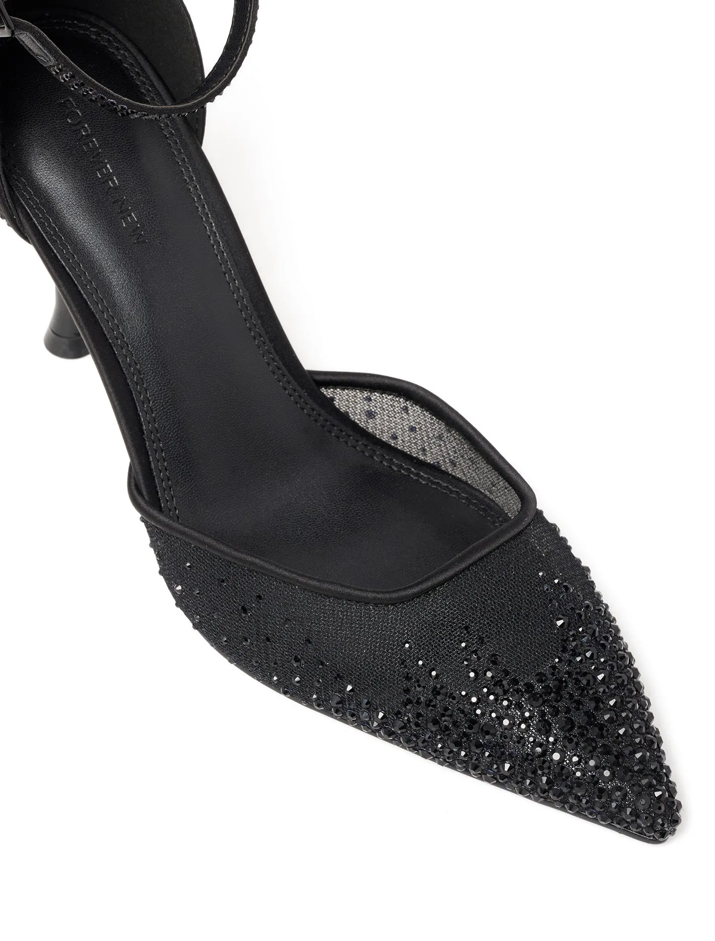 Evelyn Embellished Mesh Evening Heel