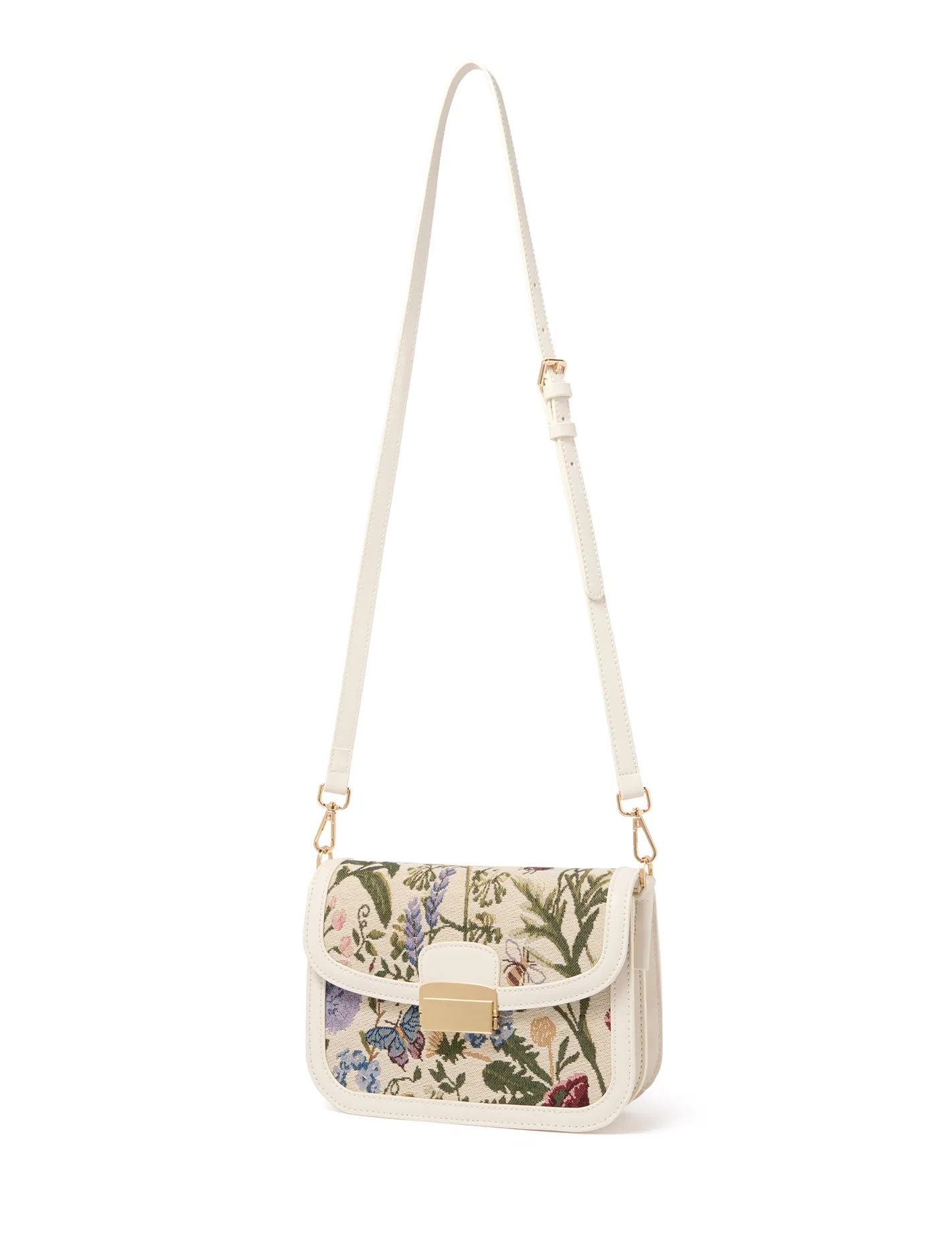 Fiona Floral Lock Shoulder Bag