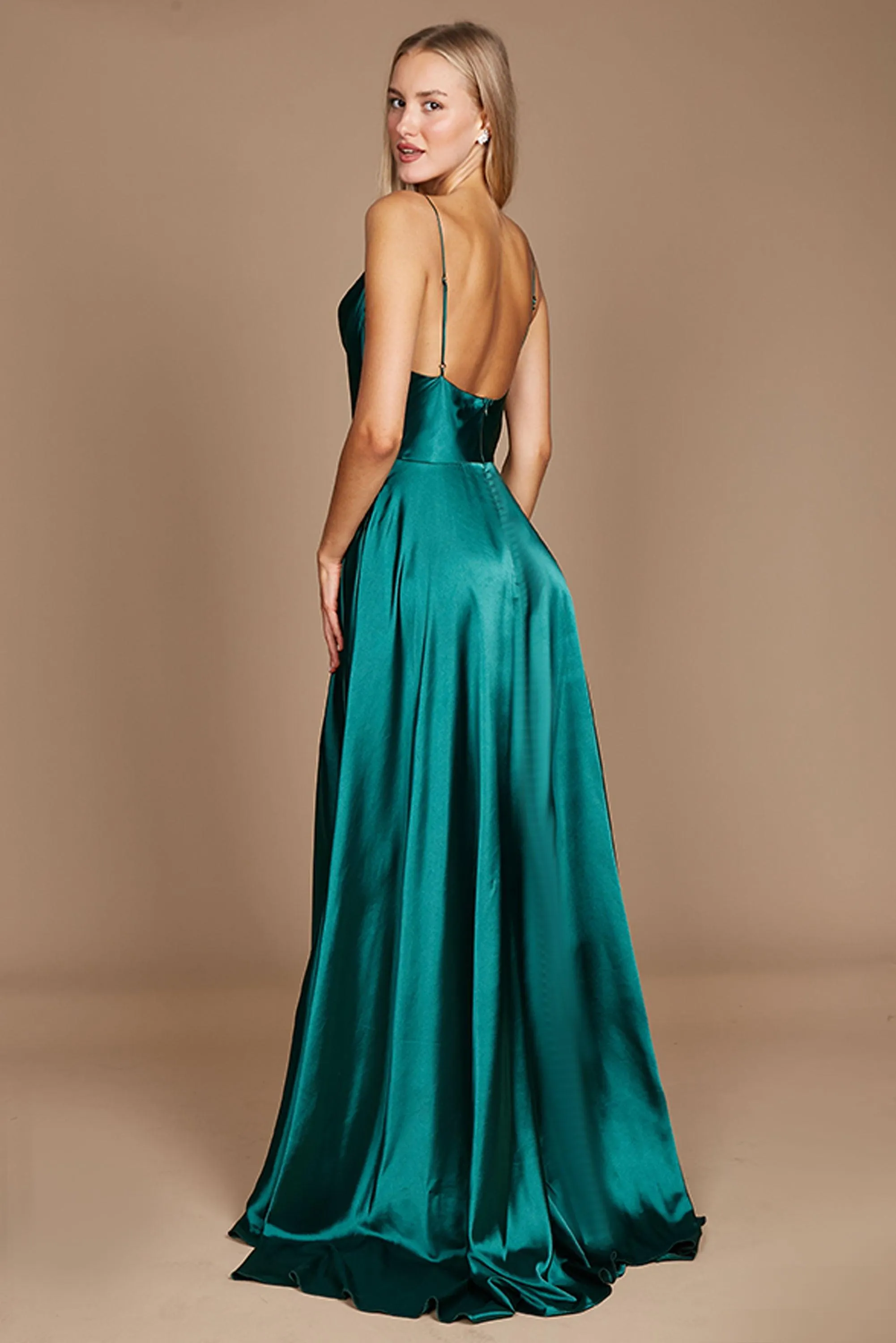 Formal Cowl Neck Spaghetti Strap Party Dress