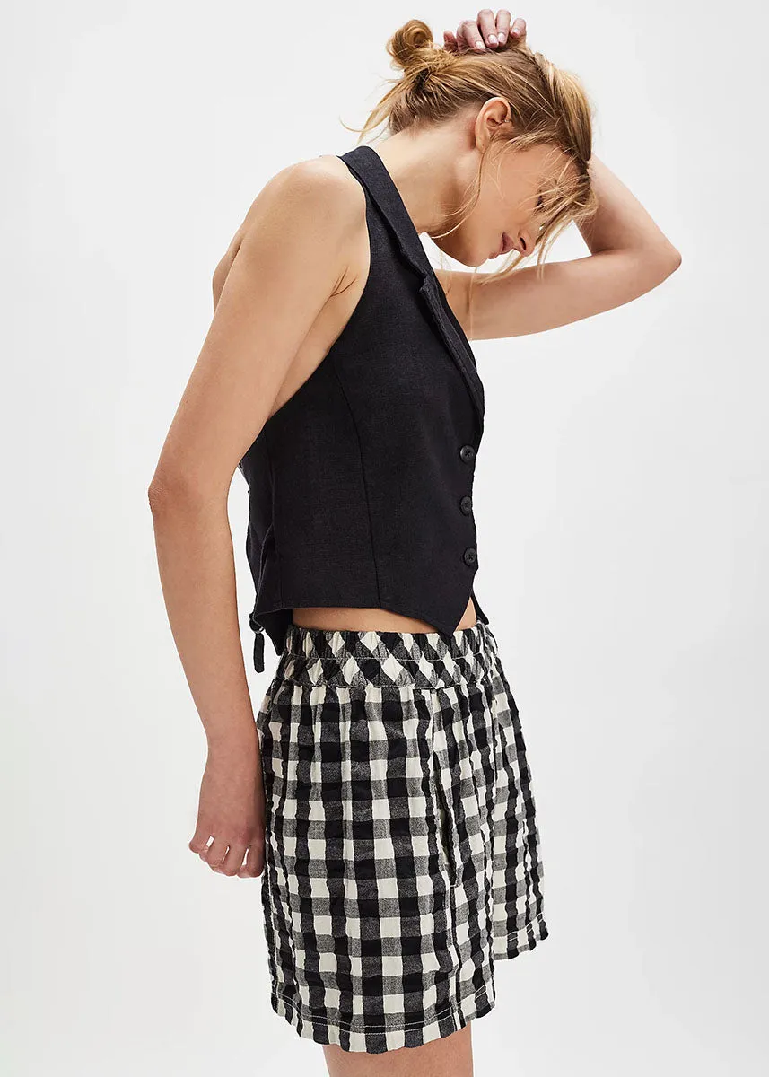 Get Free Seersucker Shorts - Black Combo