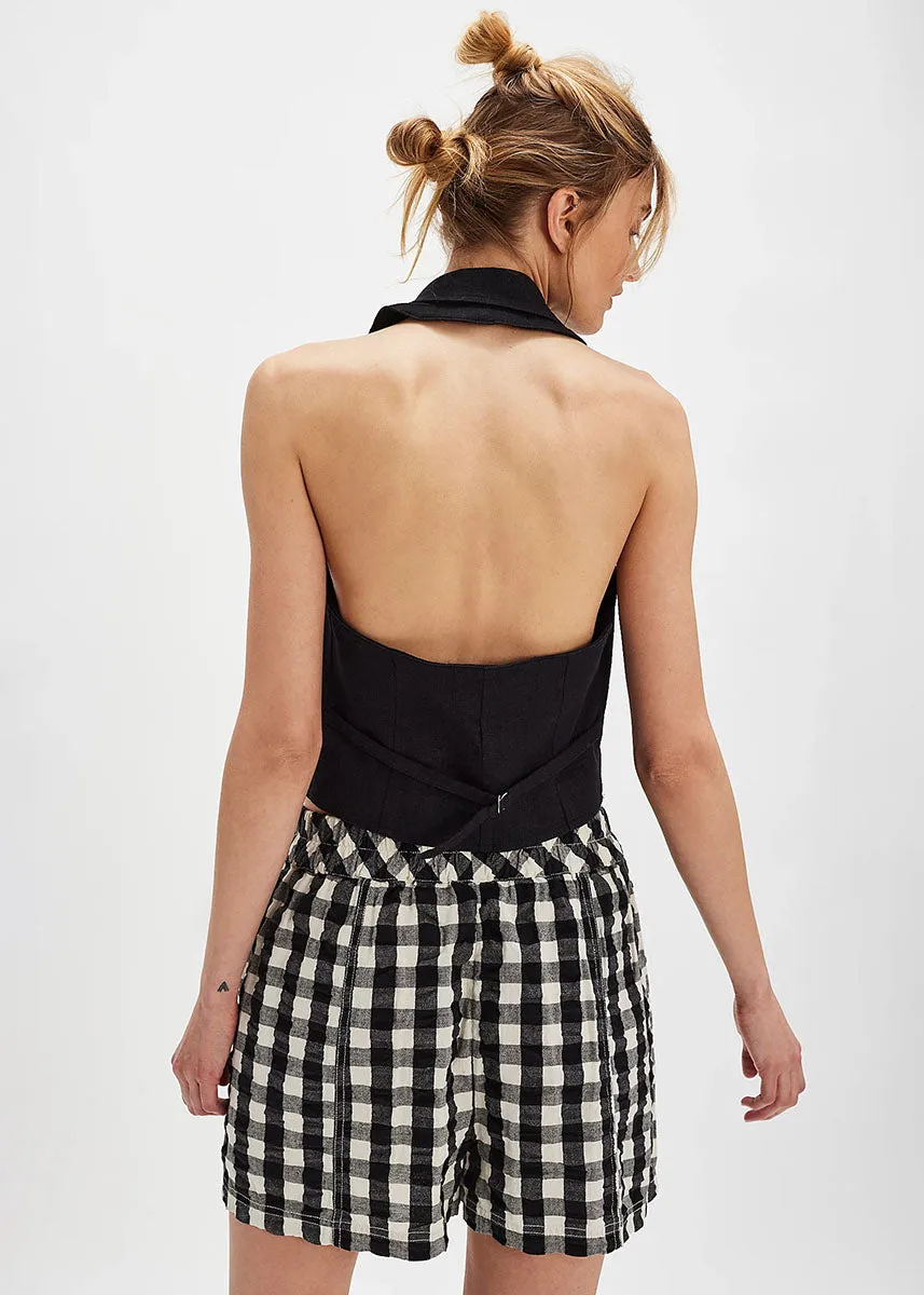 Get Free Seersucker Shorts - Black Combo