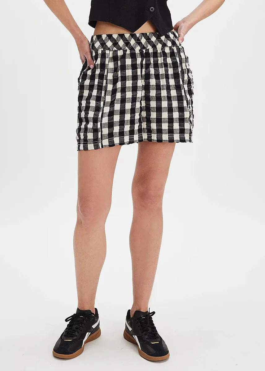 Get Free Seersucker Shorts - Black Combo