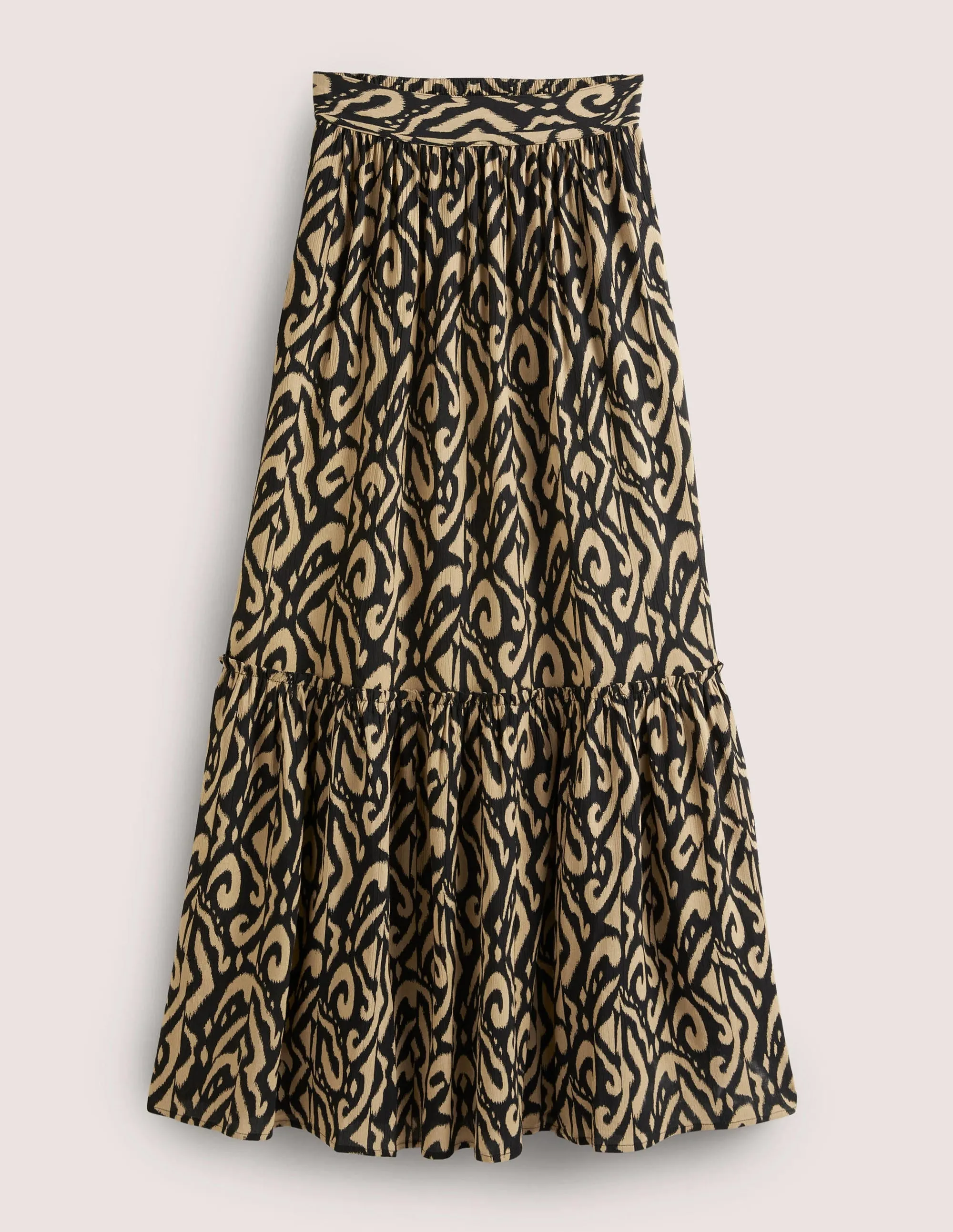Grace Crinkle Maxi Skirt-Black. Ikat