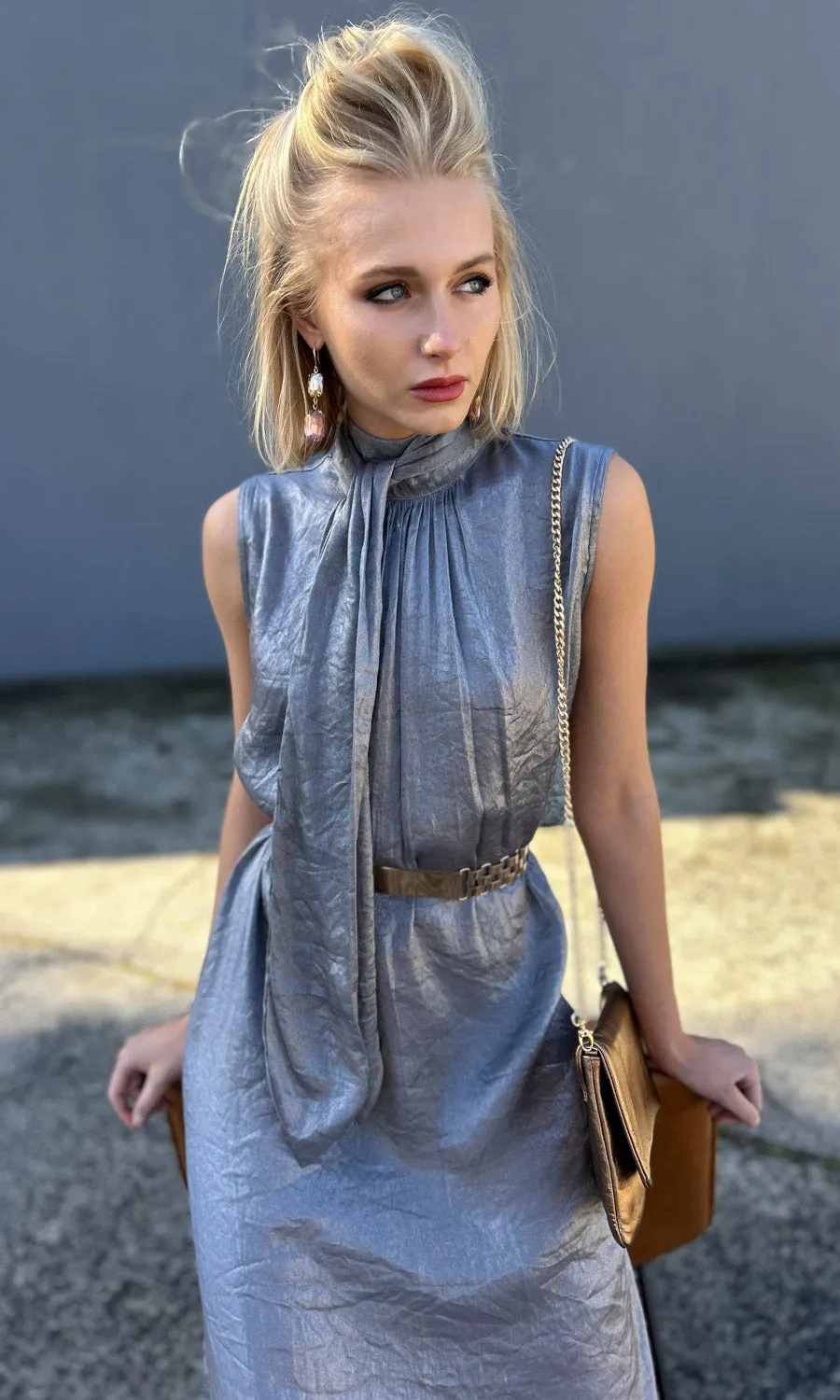 hoss Claudette Maxi Dress -Gunmetal