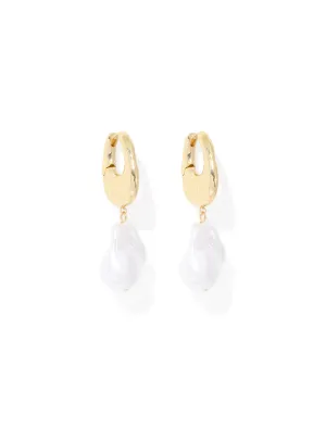 Kaley Metal Organic Pearl Earrings