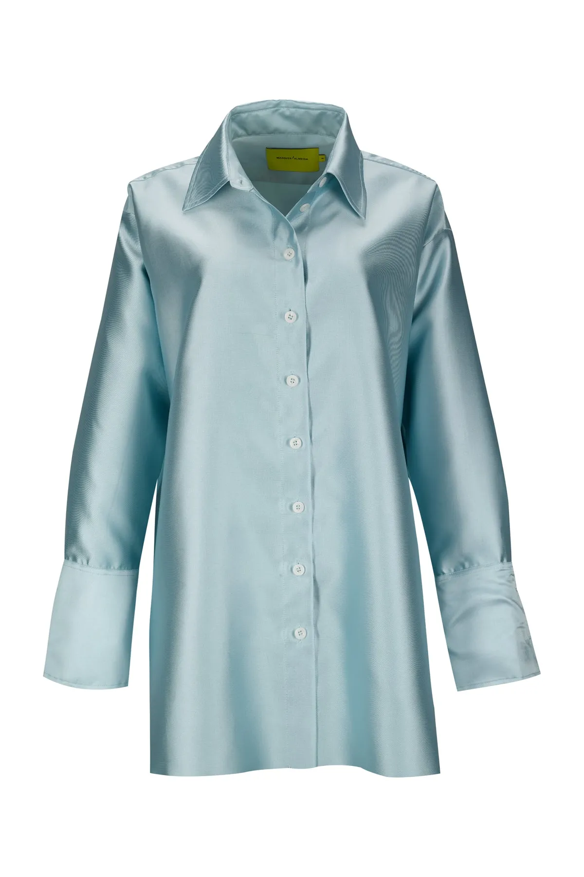 LIGHT BLUE SATIN OVERSIZED SHIRT