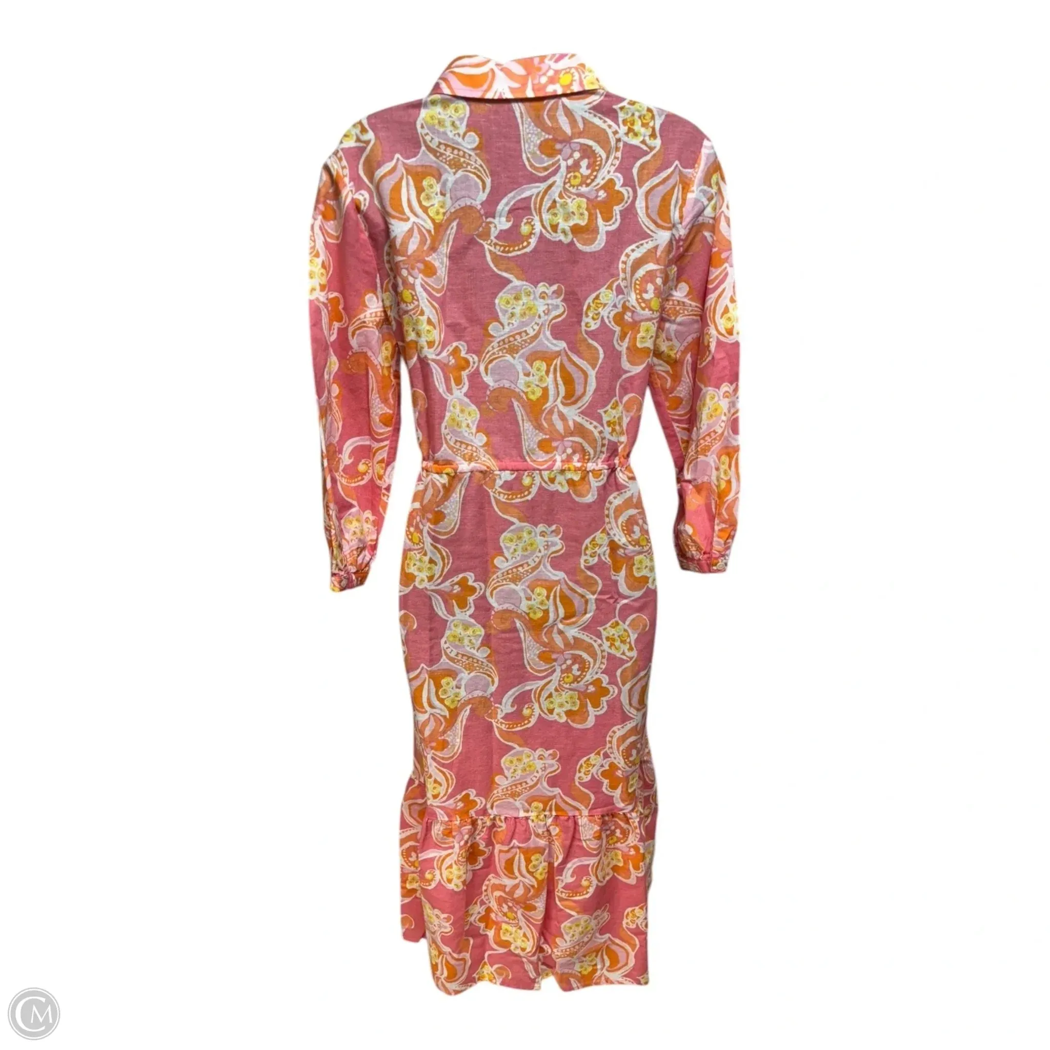 Linen Blend Dress Casual Midi By J Mclaughlin In Paisley Print, Size: S